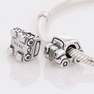 Pandora retired authentic car pink stones charm